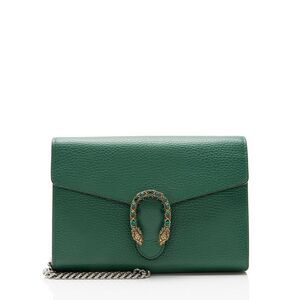 Gucci Leather Crystal Dionysus Chain Wallet